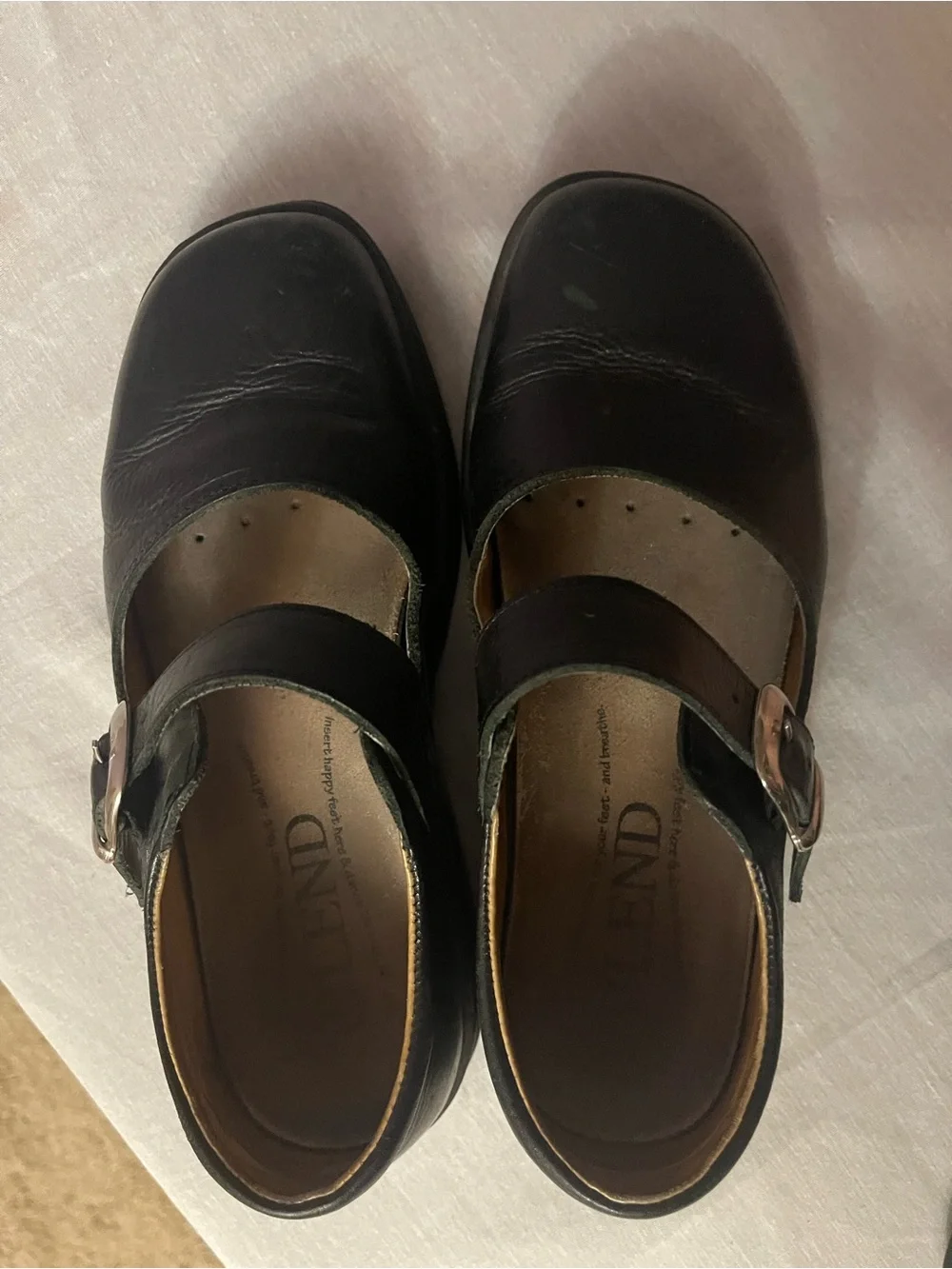 Women’s Blend Black Leather Mary Jane Shoes with Buckle